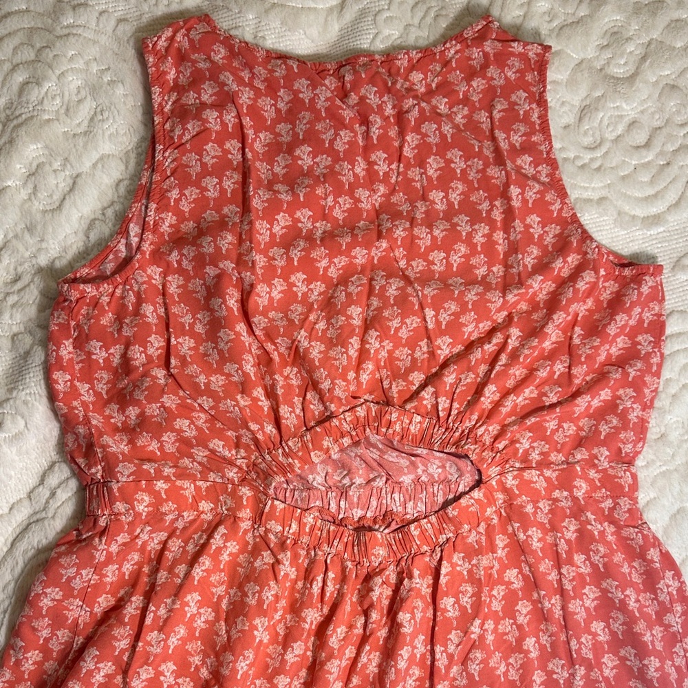 beachlunchlounge Coral floral print multi color Midi Dress - Picture 8 of 9